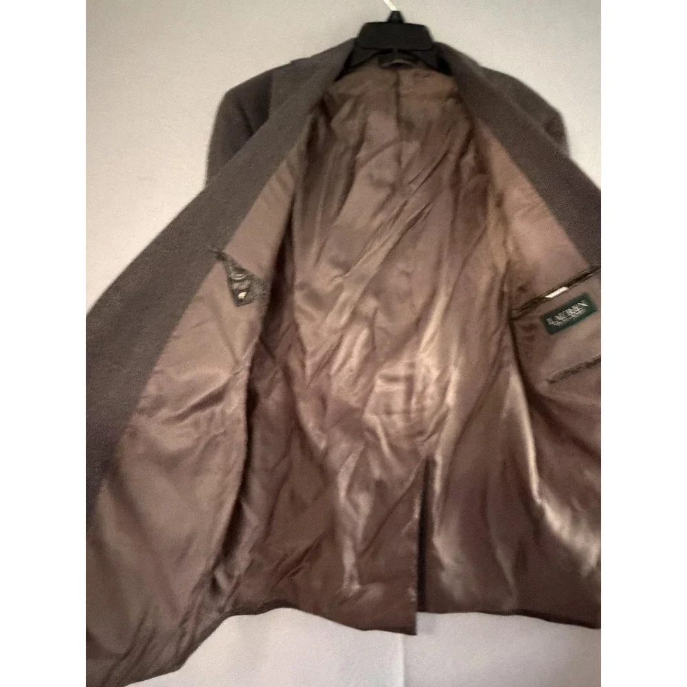 Lauren Ralph Lauren Blazer Sport Coat Mens 42L Brown Check Tweed Stretch‎ Jacket